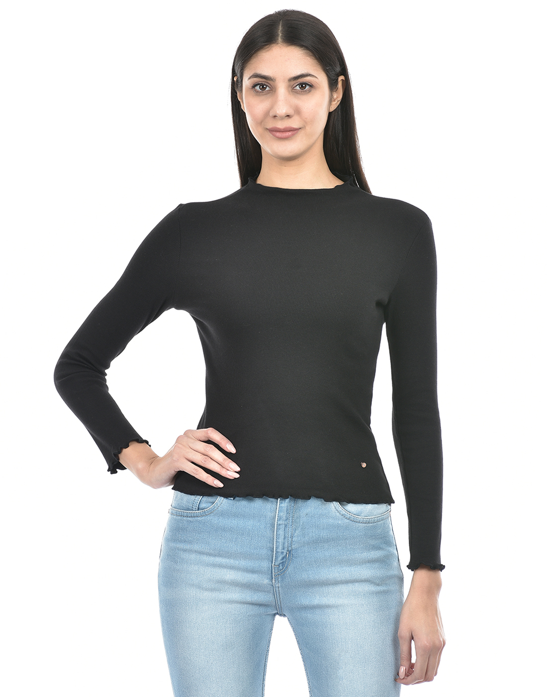 Numero Uno Women Solid Black T-Shirt